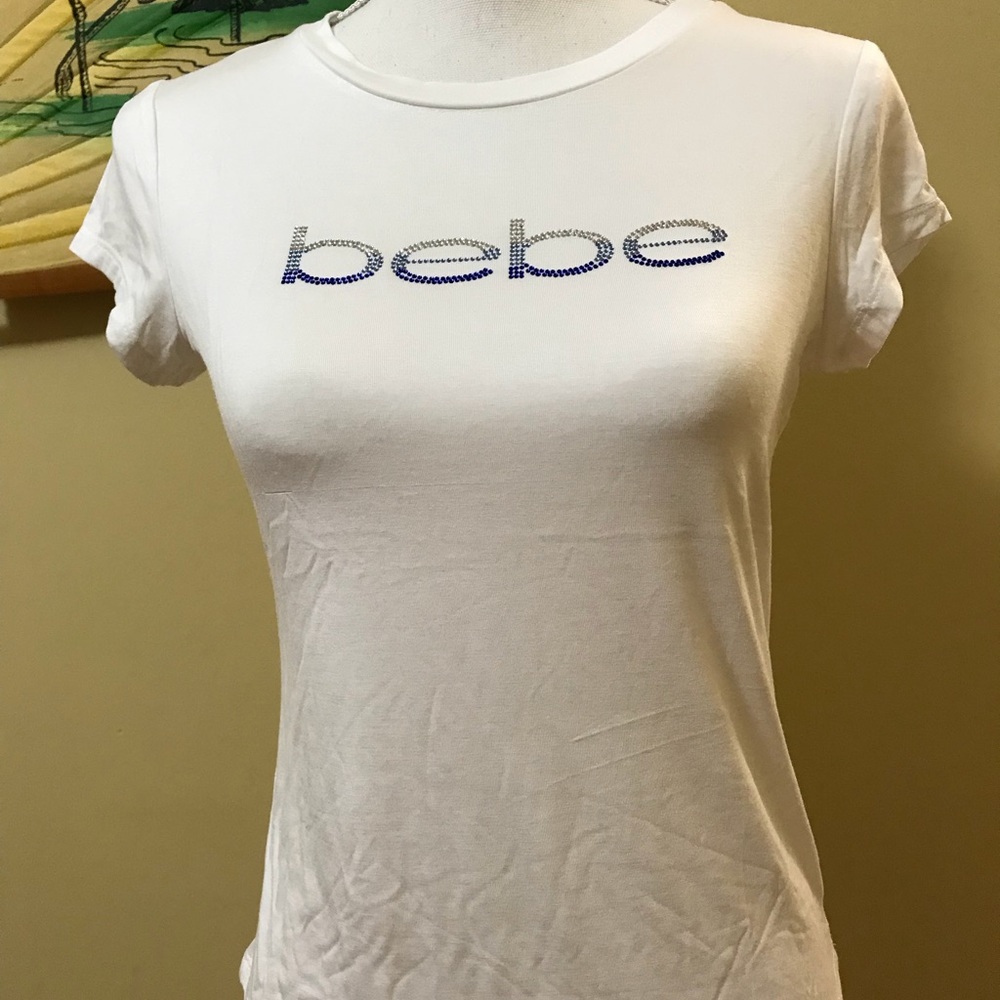 Bebe rhinestone ombré logo tee shirt